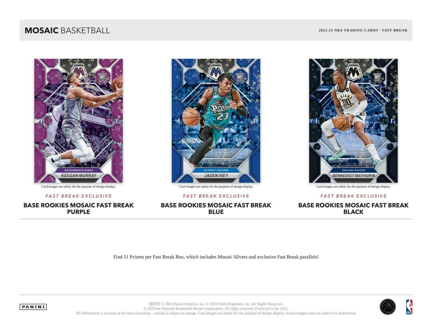 2022/23 Panini Mosaic Fast Break Basketball Hobby Box