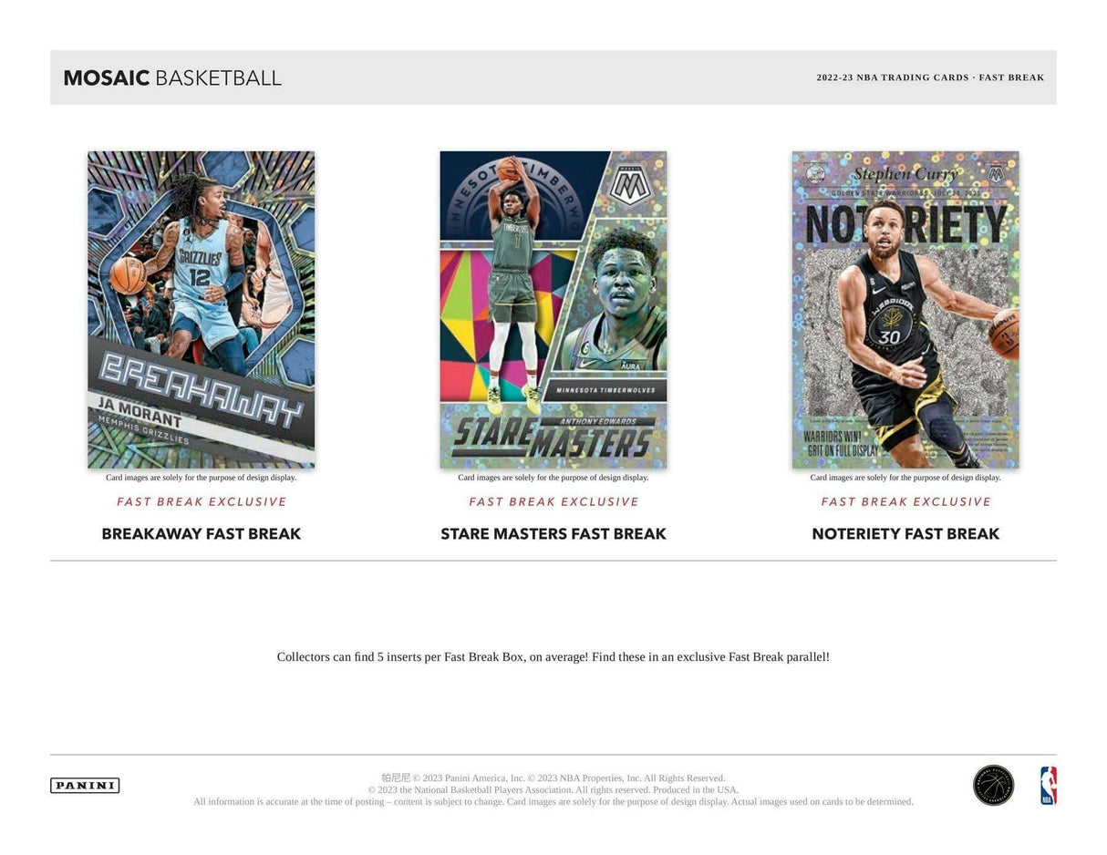 2022/23 Panini Mosaic Fast Break Basketball Hobby Box
