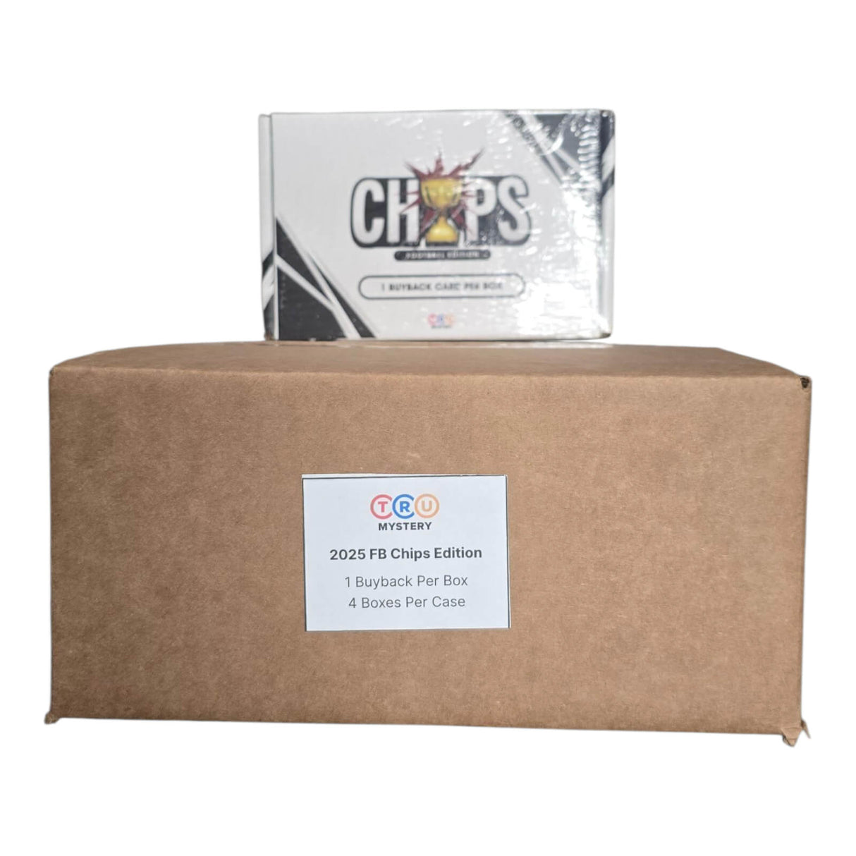 2025 Super Break TruMystery Football Chips Edition Hobby 4-Box Case