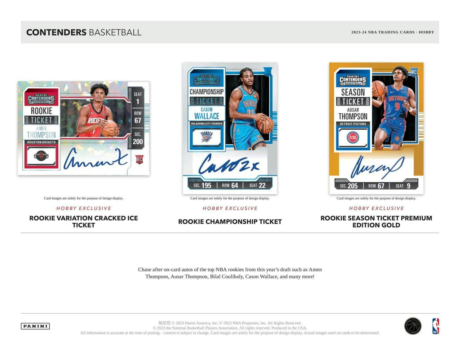 2023/24 Panini Contenders Basketball Hobby Box
