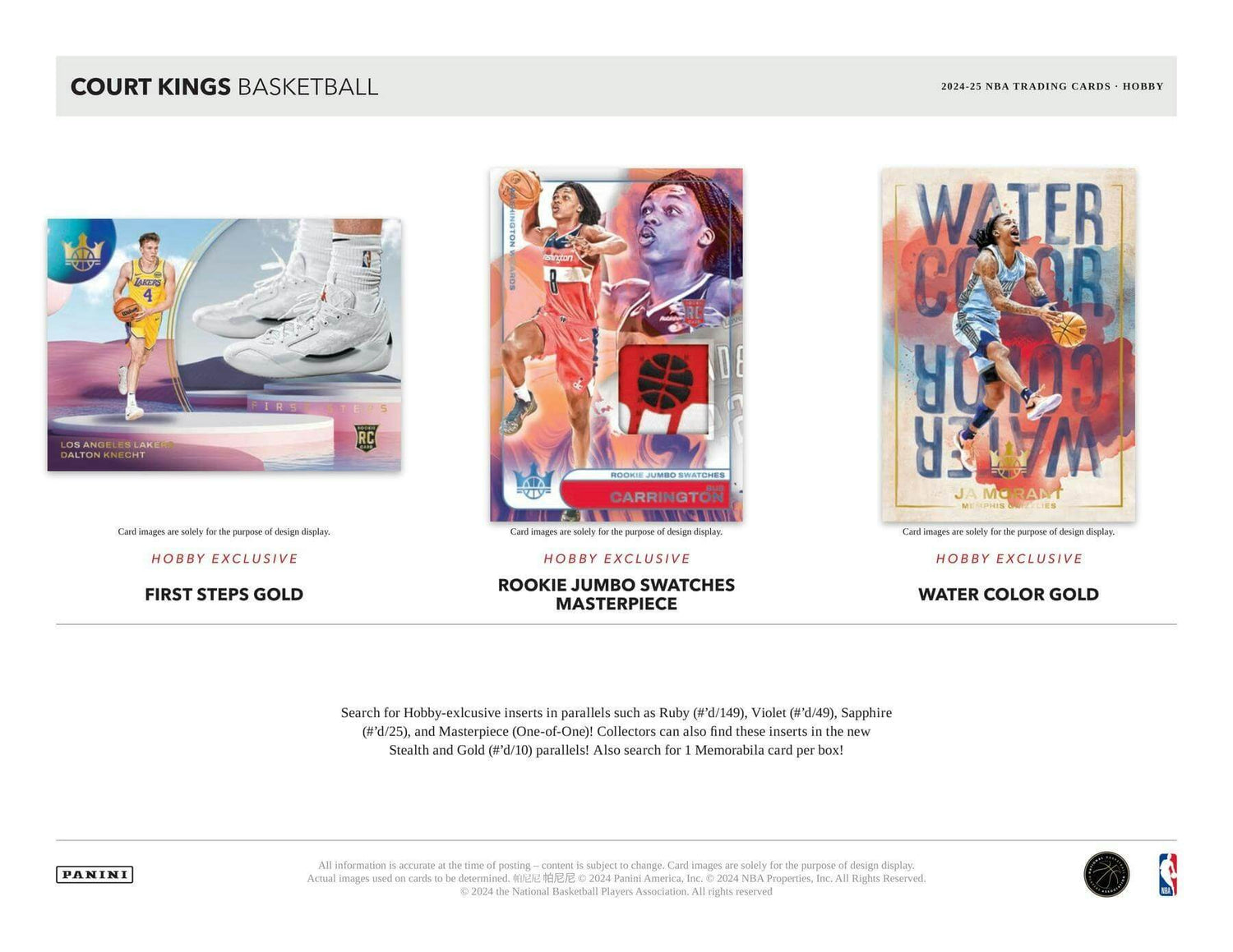 2024/25 Panini Court Kings Basketball Hobby Box