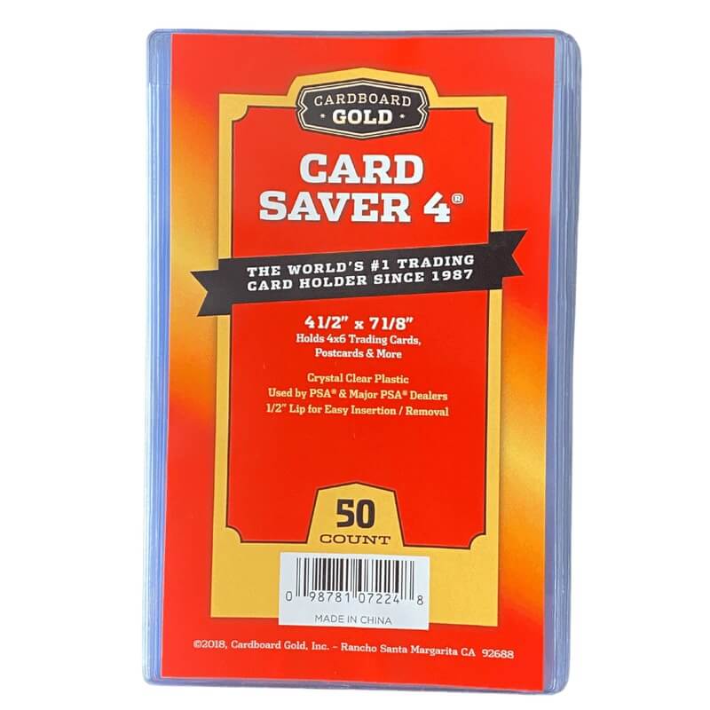 Cardboard Gold Card Saver 4 Semi-Rigid Holders (50ct)