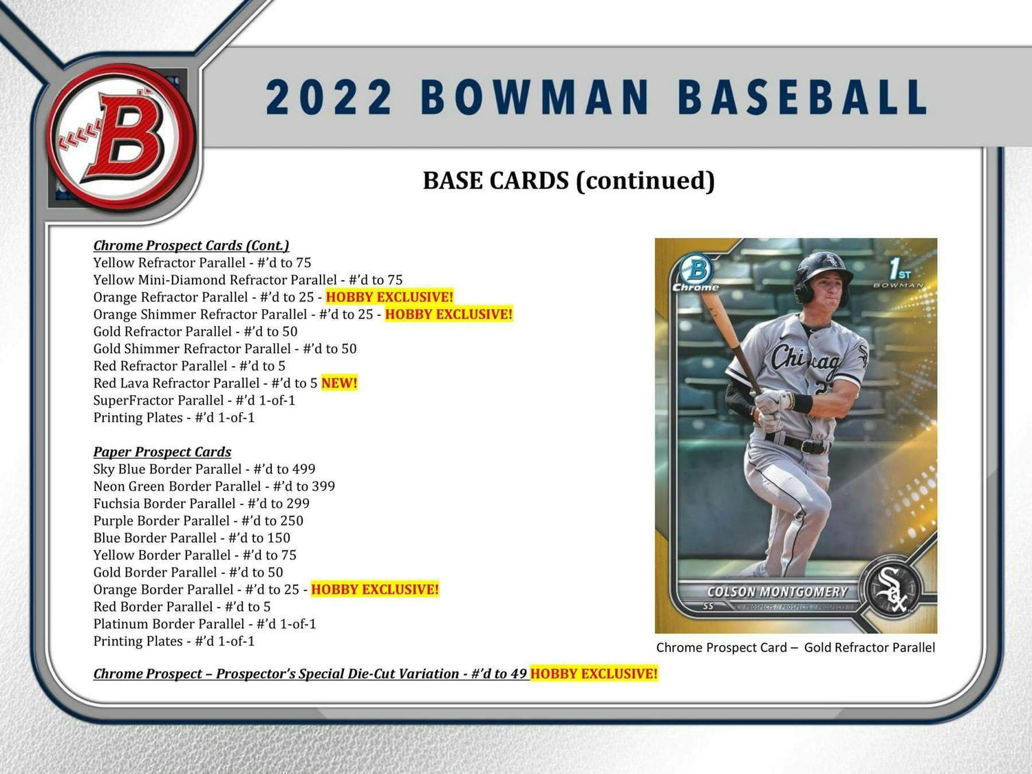2022 Bowman Baseball Hobby Pack