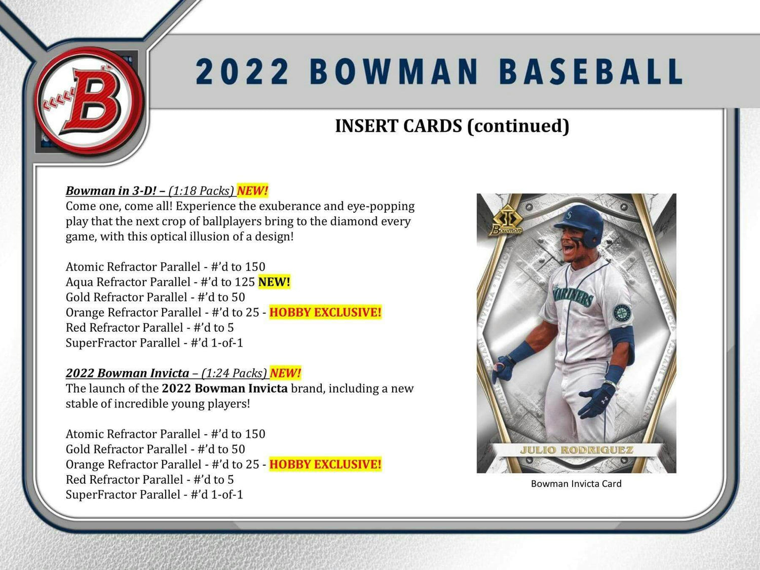 2022 Bowman Baseball Hobby Pack