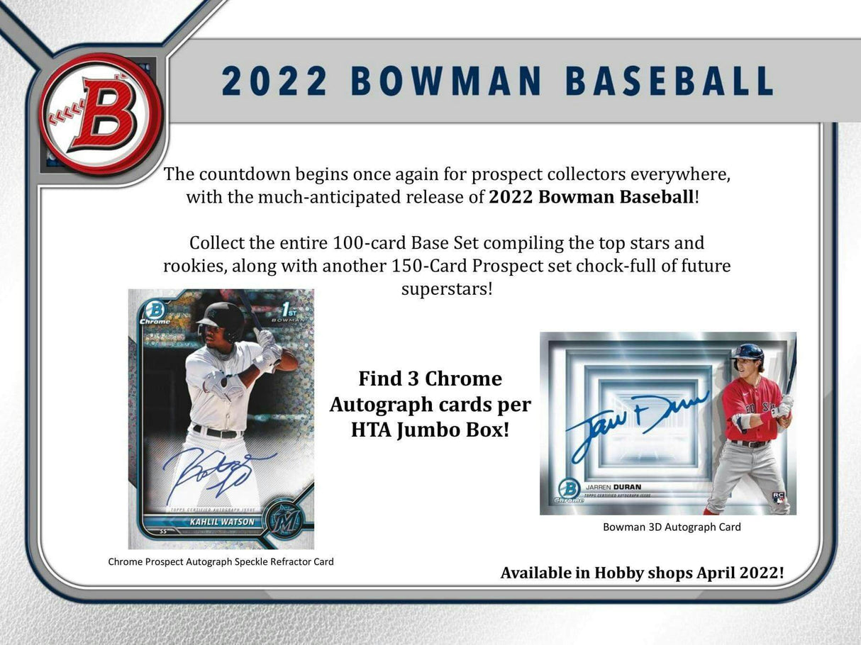 2022 Bowman Baseball Hobby Jumbo Pack