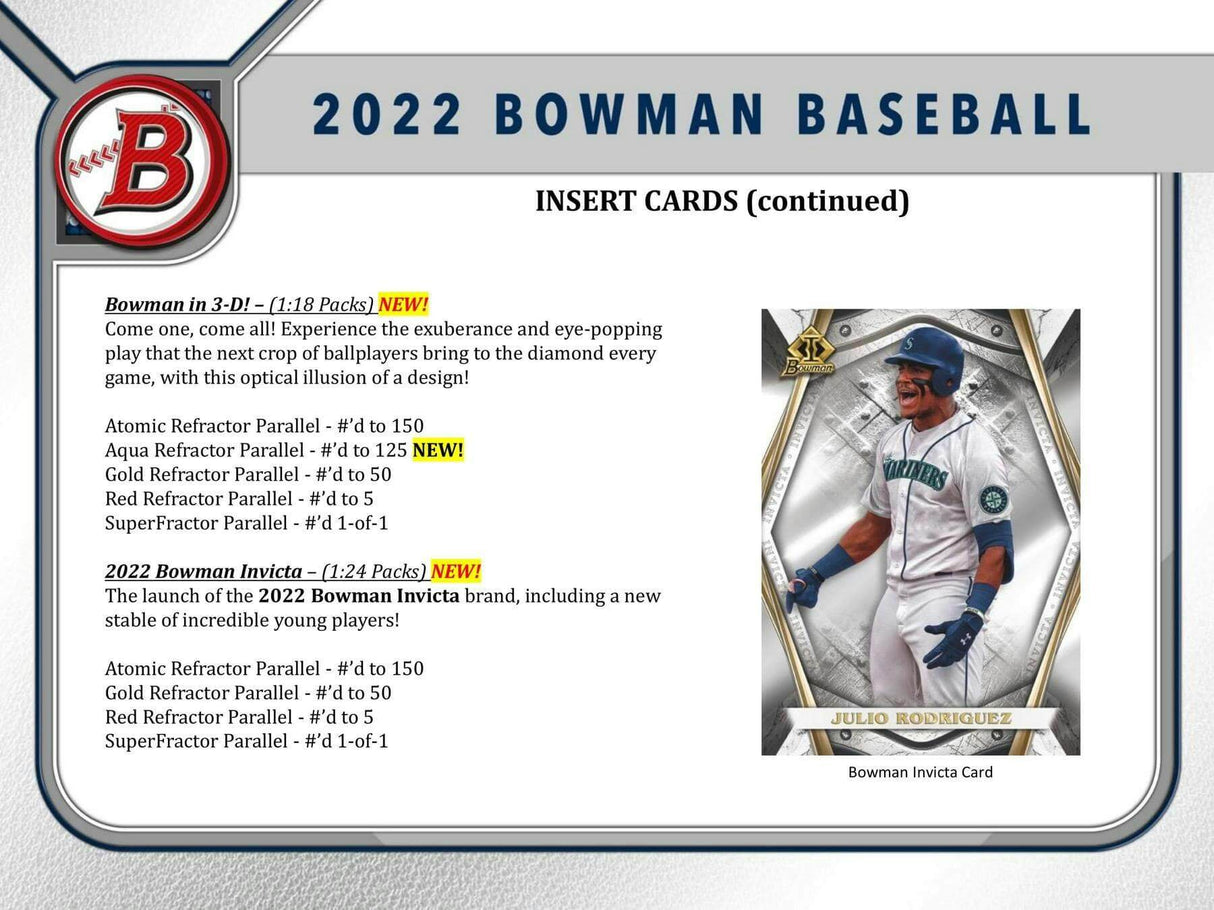 2022 Bowman Baseball Hobby Jumbo Pack