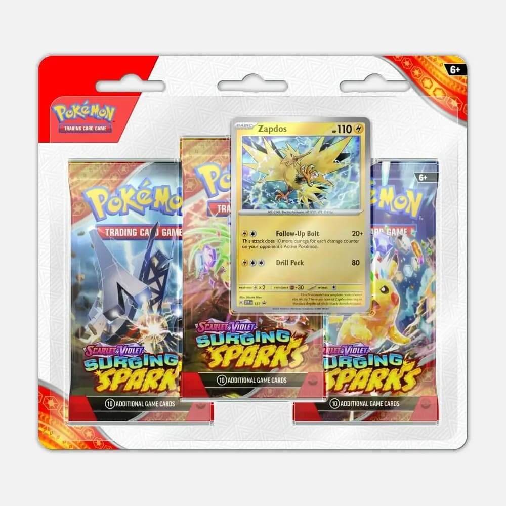 Pokemon TCG: Scarlet & Violet (SV8) Surging Sparks 3-Pack Blister