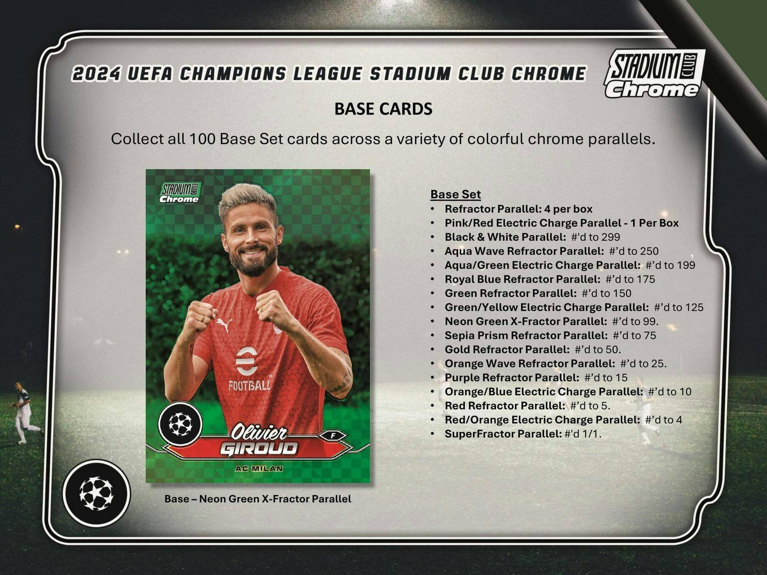 2023/24 Topps Stadium Club Chrome UEFA Club Competitions Soccer Hobby Pack