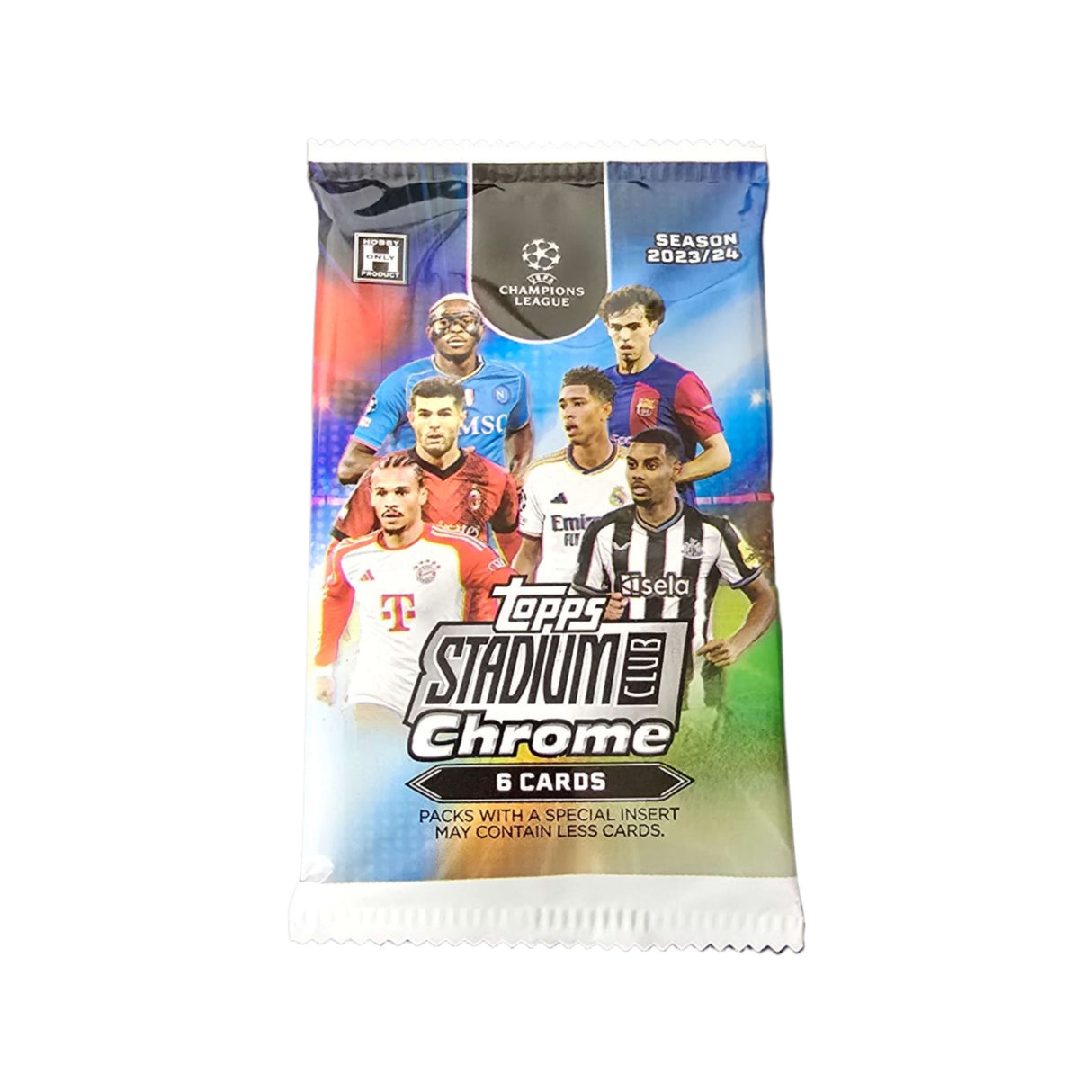 2023/24 Topps Stadium Club Chrome UEFA Club Competitions Soccer Hobby Pack