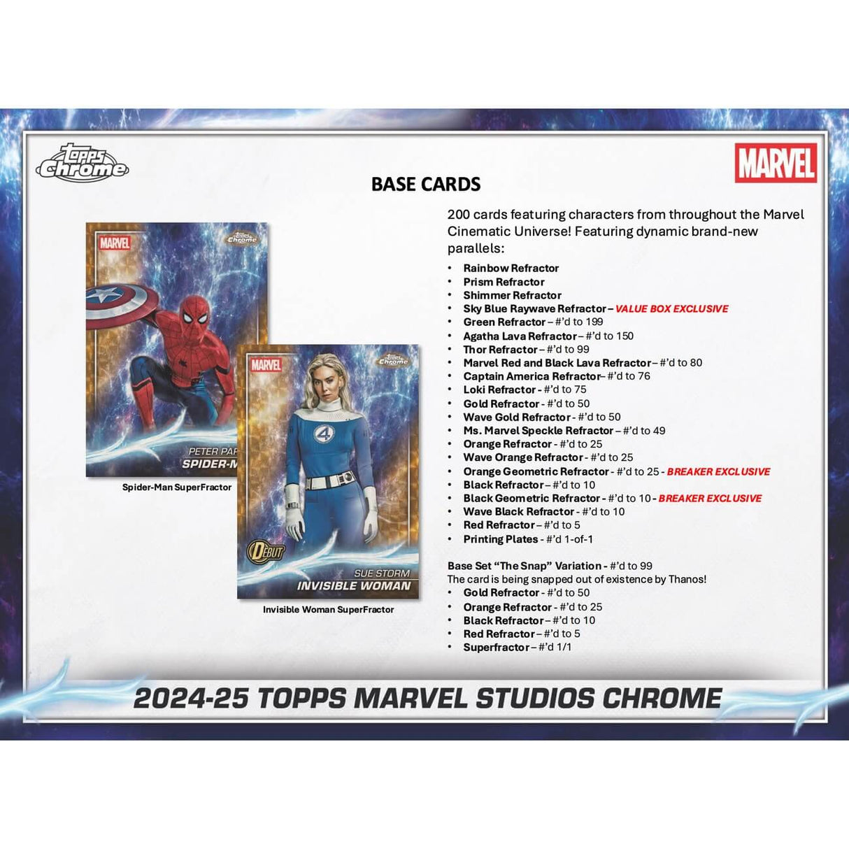 2025 Topps Marvel Studios Chrome 7-Pack Blaster 40-Box Case