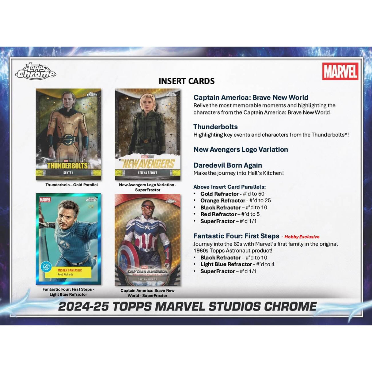 2025 Topps Marvel Studios Chrome 7-Pack Blaster 40-Box Case