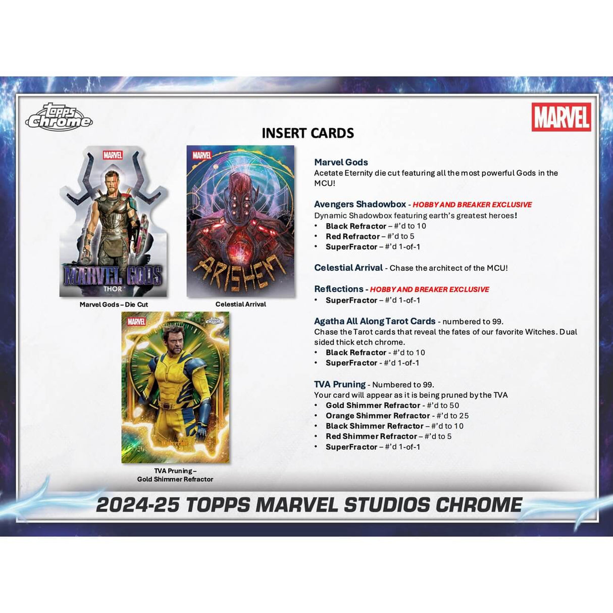 2025 Topps Marvel Studios Chrome 7-Pack Blaster 40-Box Case
