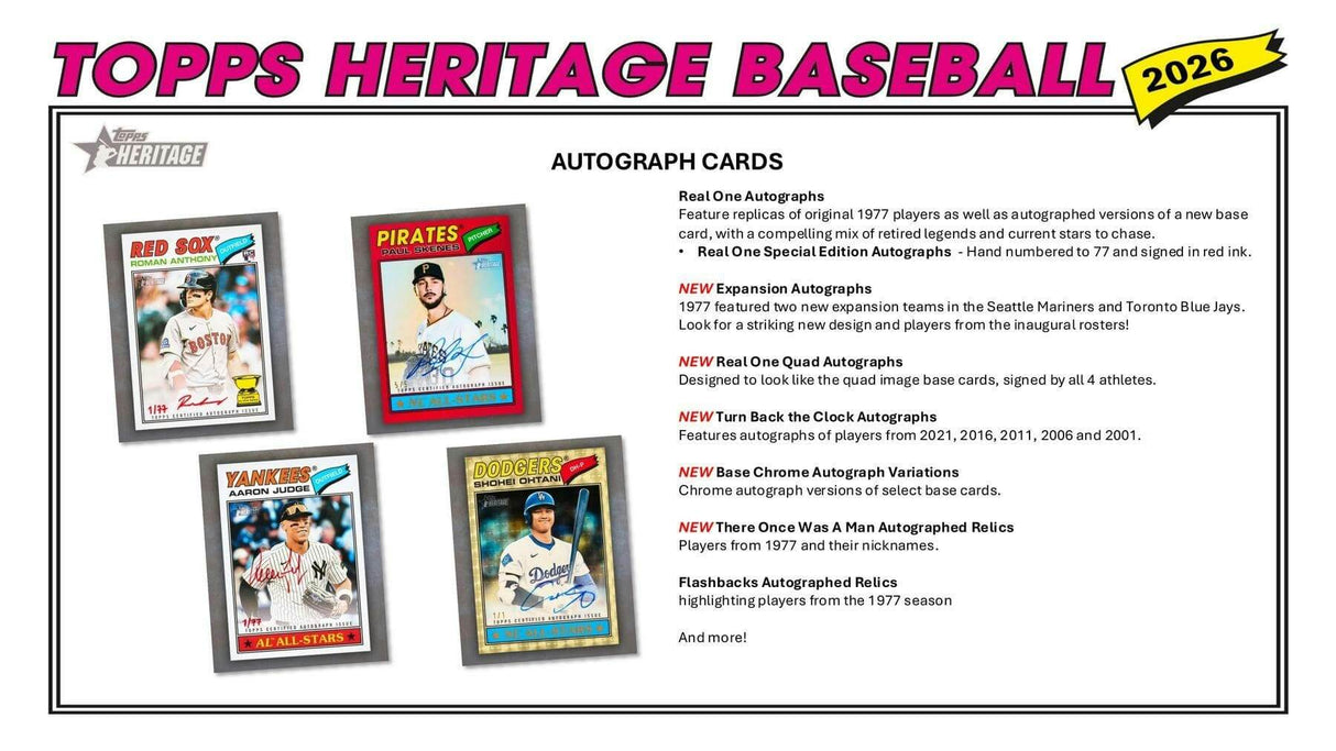 2026 Topps Heritage Baseball Blaster Box