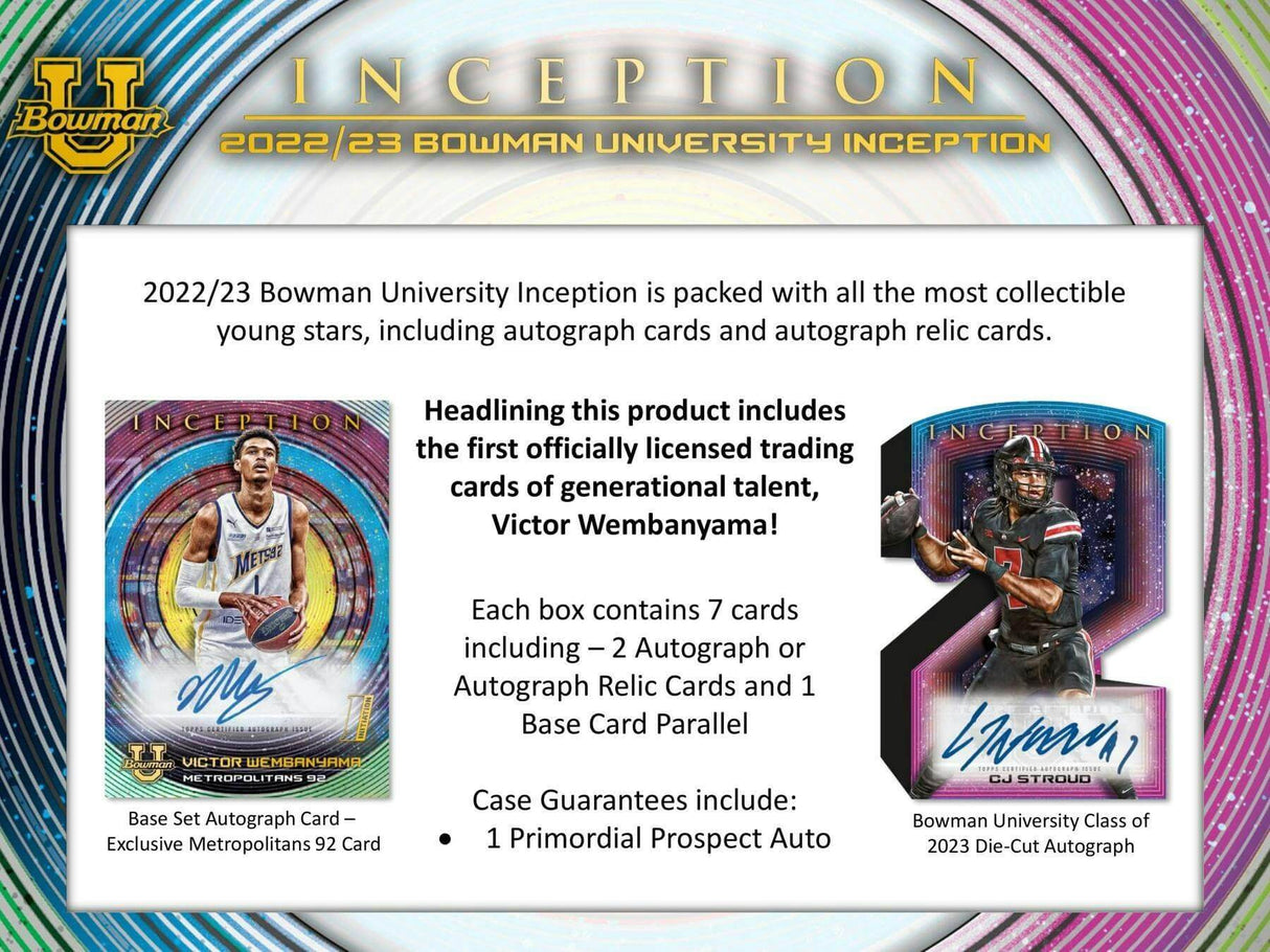 2022/23 Bowman University Inception Hobby 16-Box Case