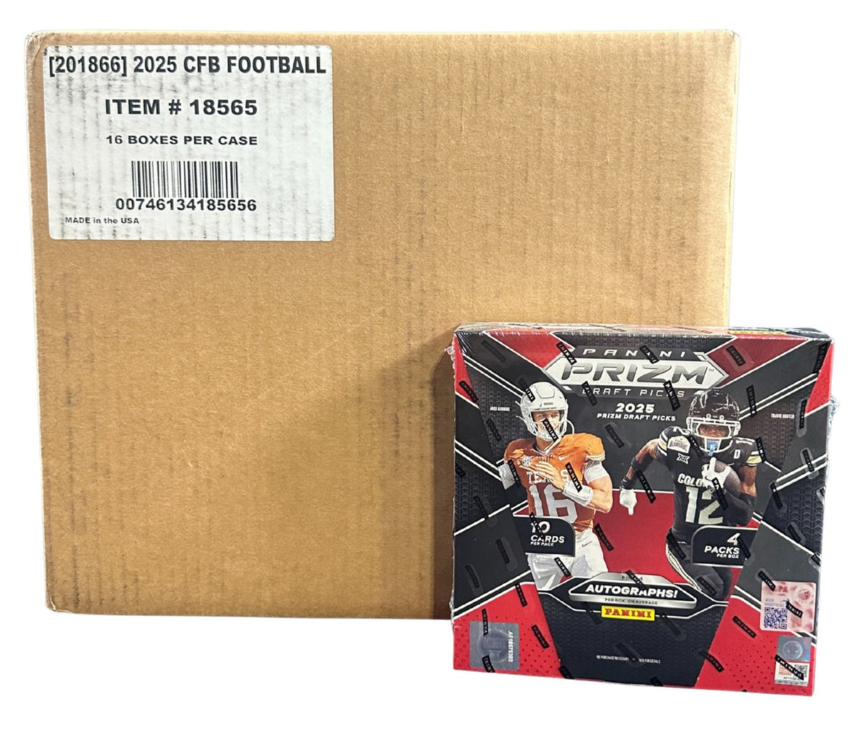 2025 Panini Prizm Draft Picks Collegiate Football Hobby 16-Box Case