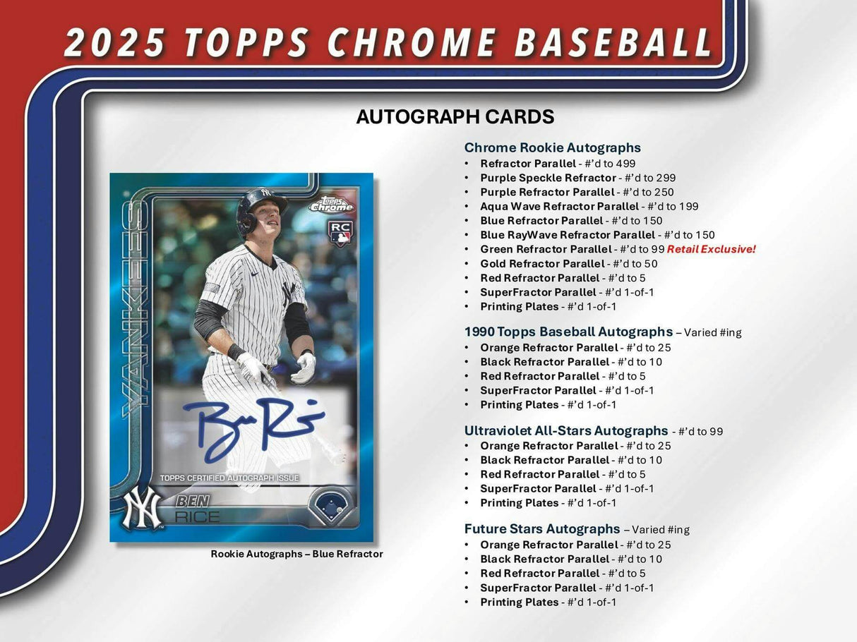 2025 Topps Chrome Baseball 7-Pack Blaster Box