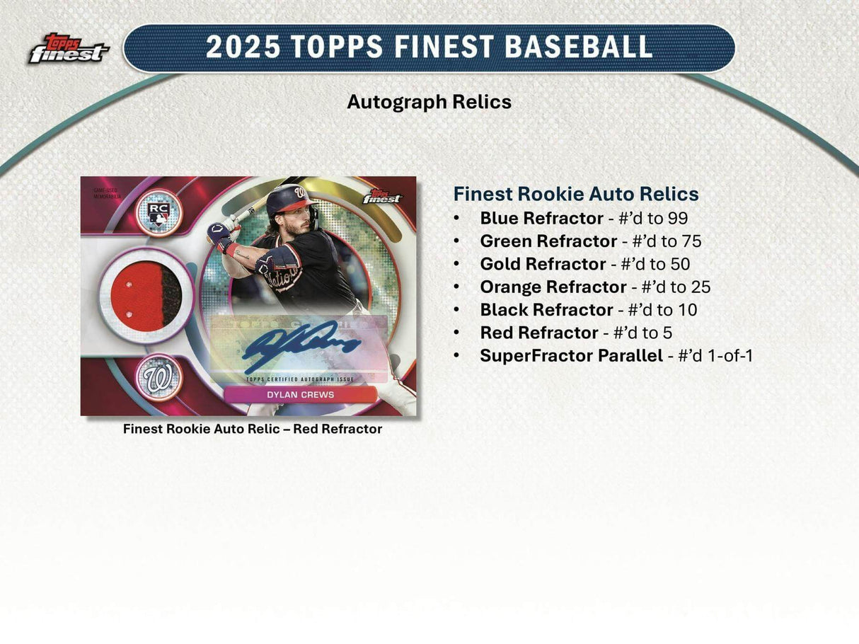 2025 Topps Finest Baseball Hobby Box