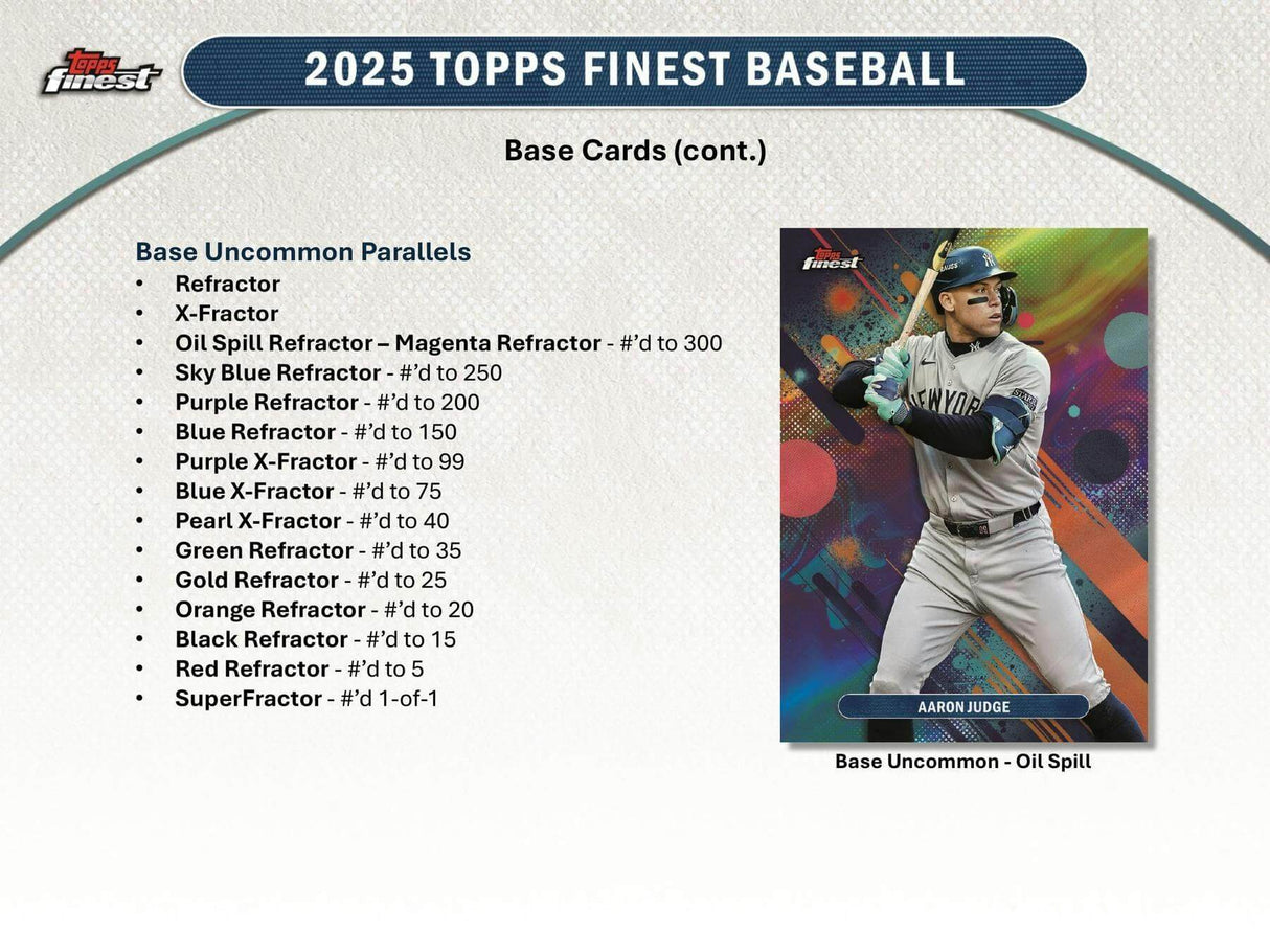 2025 Topps Finest Baseball Hobby Box