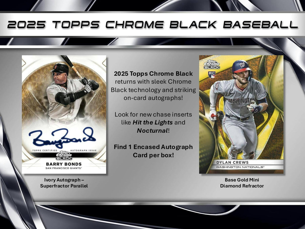 2025 Topps Chrome Black Baseball Hobby Box