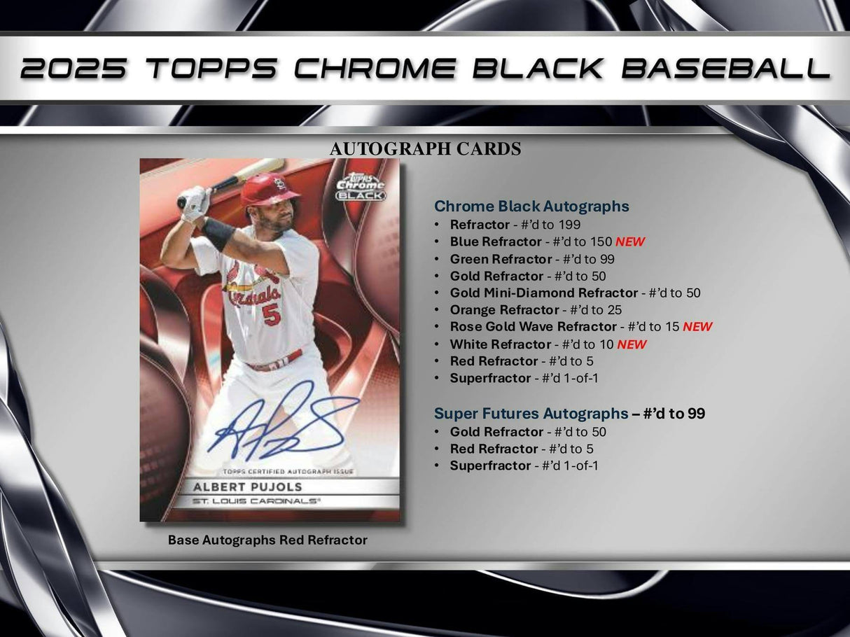 2025 Topps Chrome Black Baseball Hobby Box