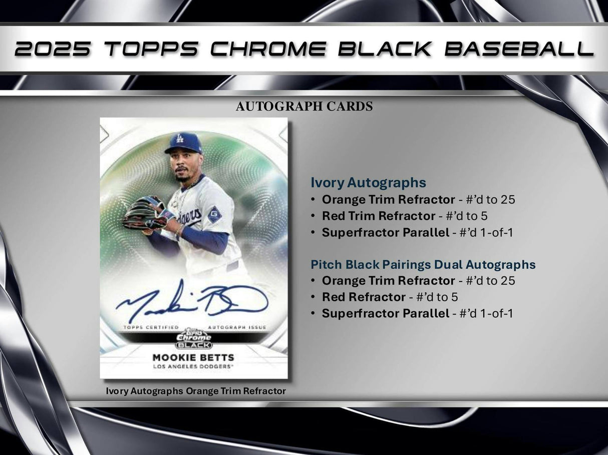 2025 Topps Chrome Black Baseball Hobby Box