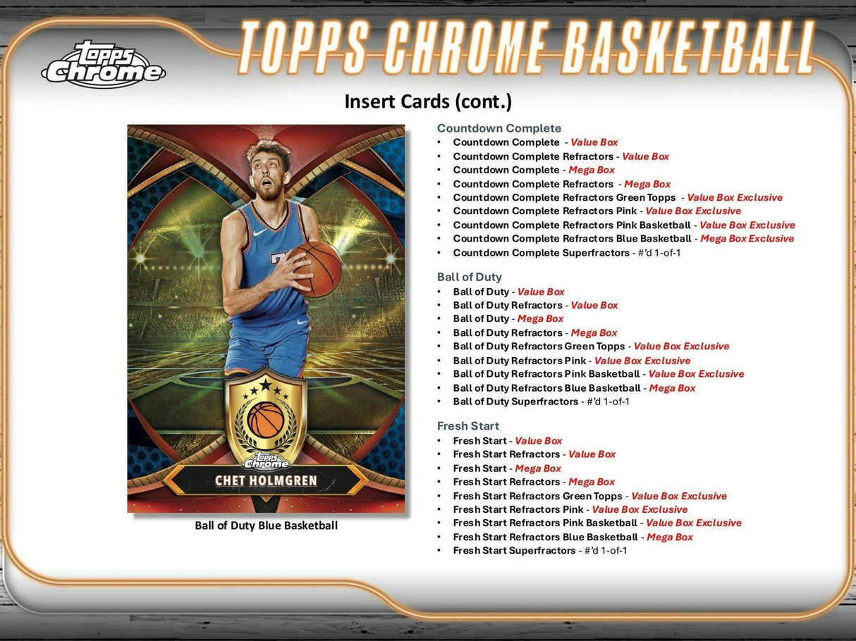 2024/25 Topps Chrome Basketball 8-Pack Blaster Box