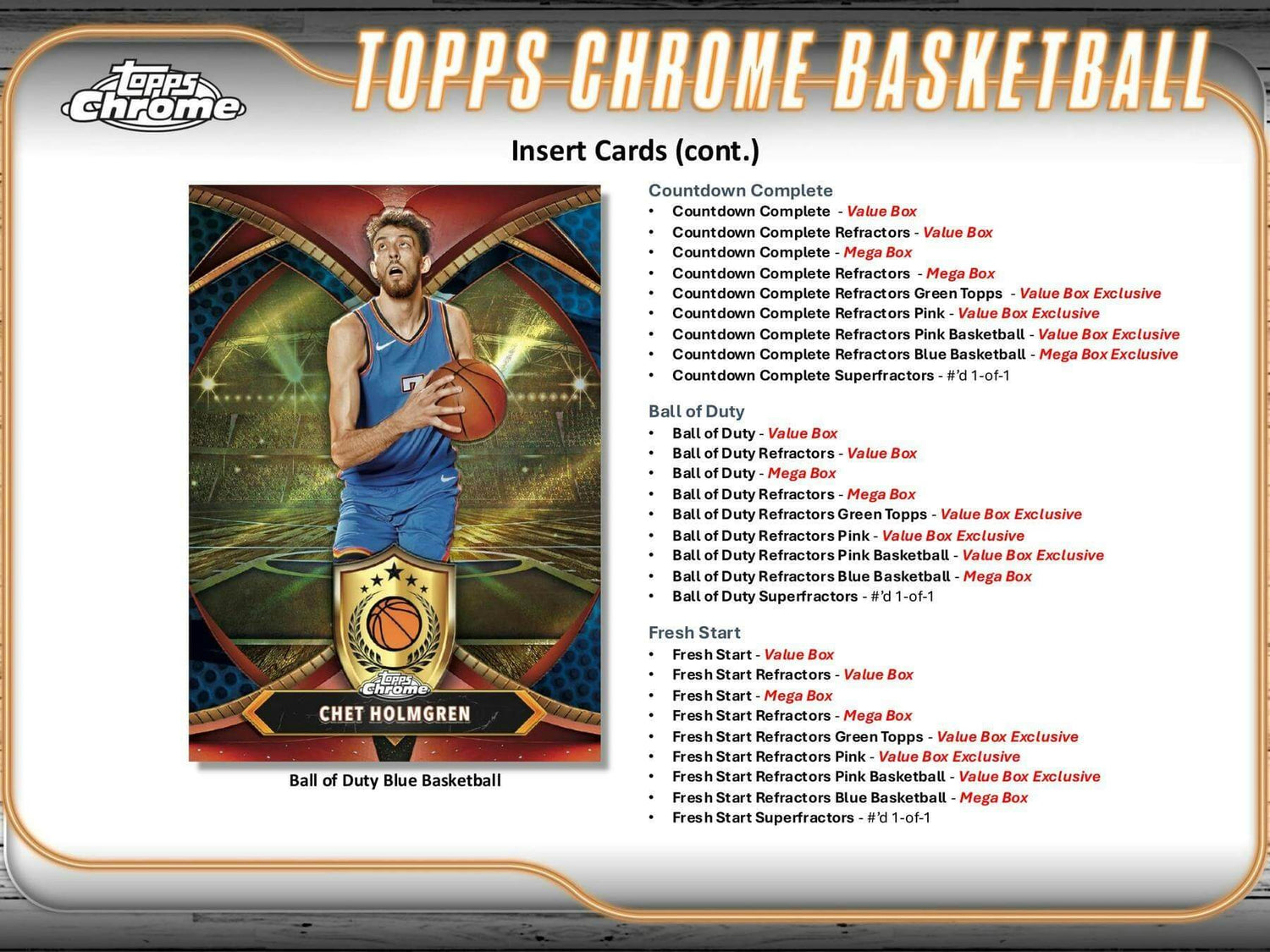 2024/25 Topps Chrome Basketball Mega 20-Box Case