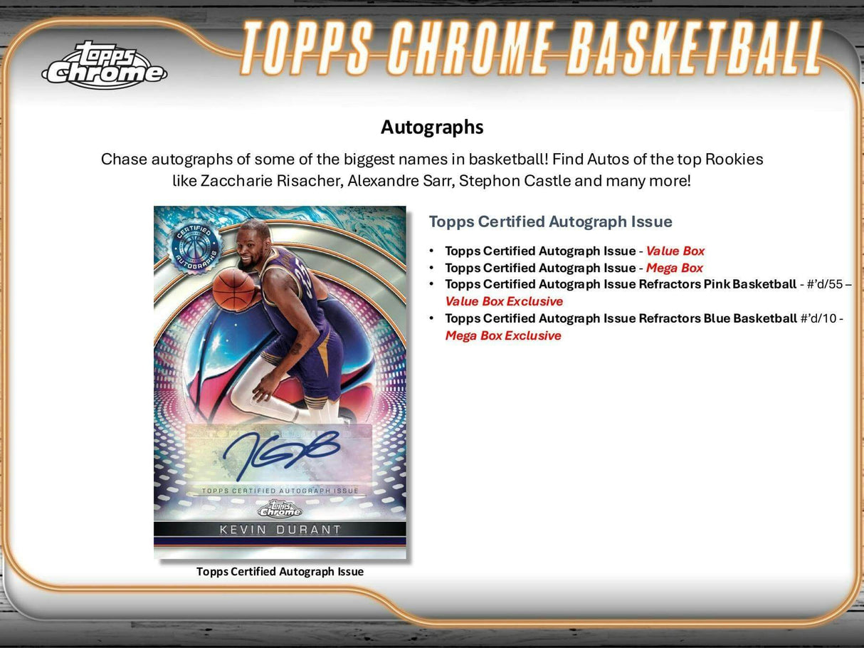 2024/25 Topps Chrome Basketball 8-Pack Blaster Box