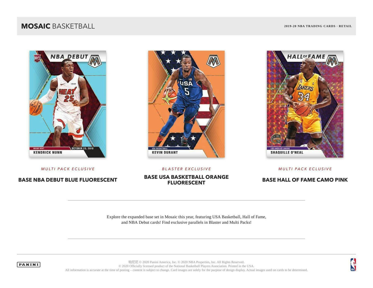 2019/20 Panini Mosaic Basketball Cello Pack (Pink Camo Prizms)