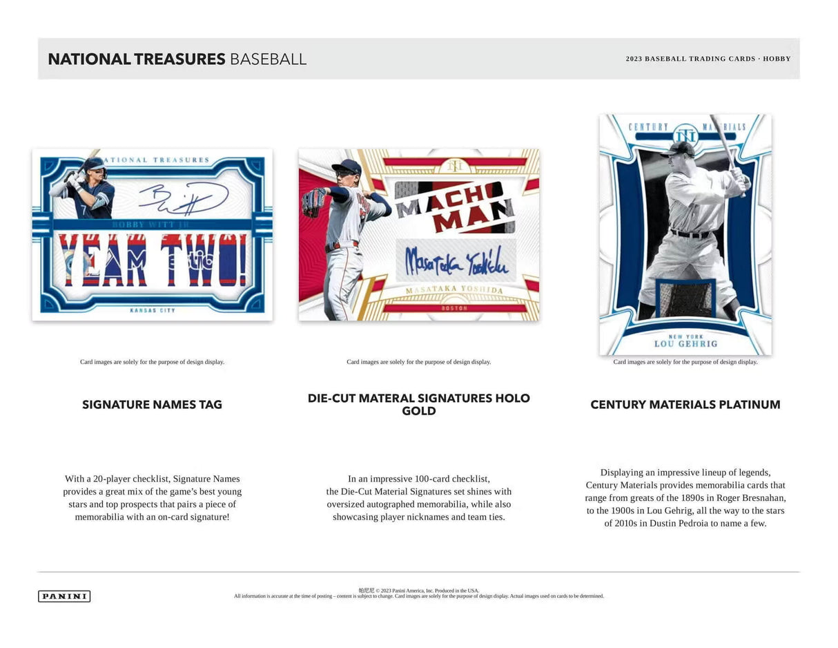 2023 Panini National Treasures Baseball Hobby Box - Trademark Sports Cards & Memorabilia