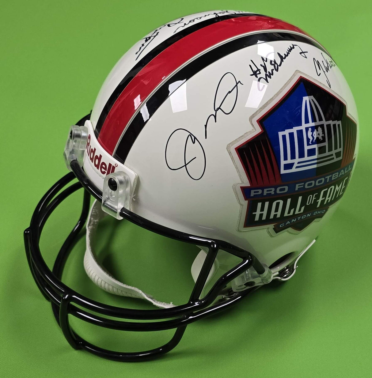 Joe Montana, Lott, Wilcox, McElhenny, Johnson, Tittle, Autographed Pro Football Hall of Fame (HOF) Authentic Riddell Full-Size Helmet