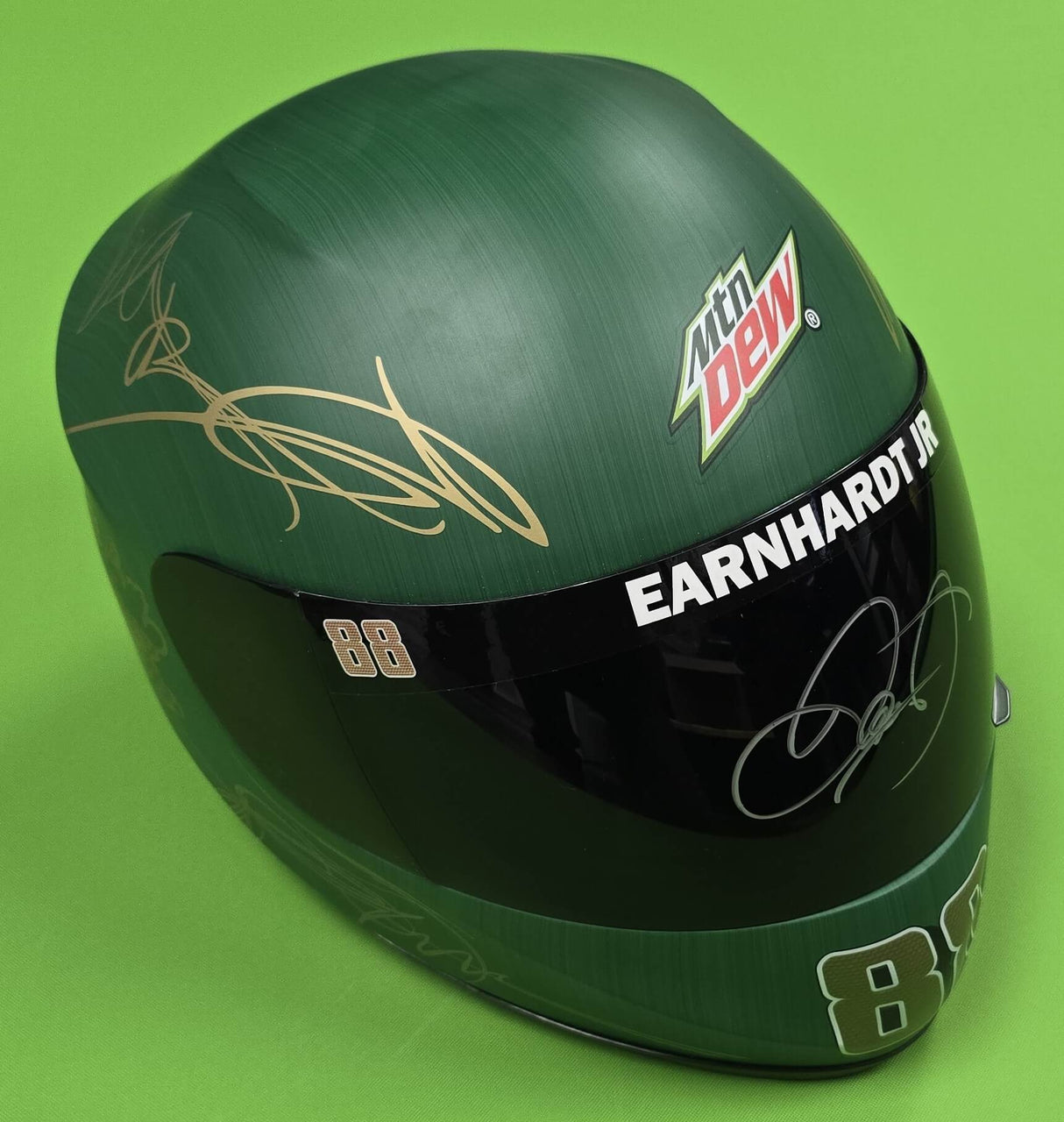 Dale Earnhardt Jr. Mountain Dew Dewshine Autographed Replica Nascar Full-Size Helmet