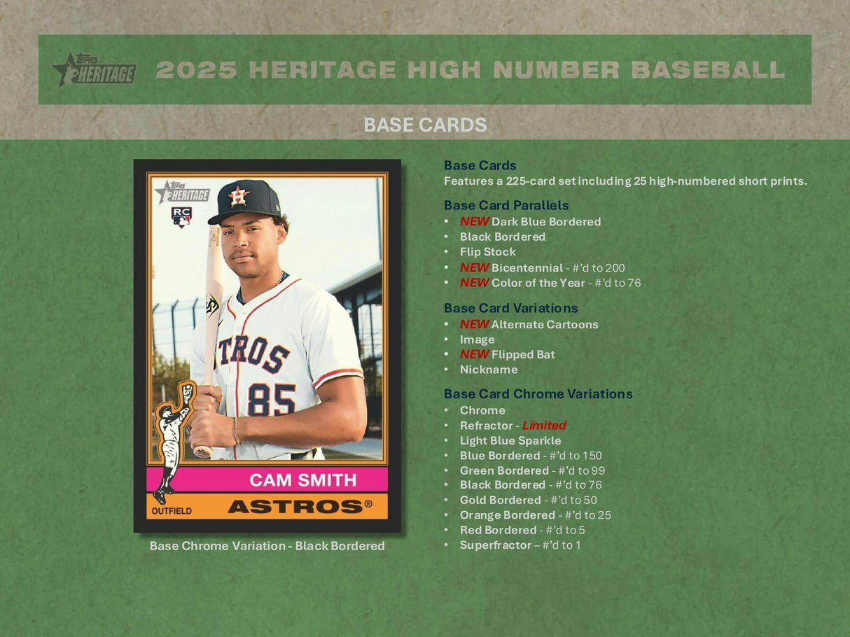 2025 Topps Heritage High Number Baseball Hobby Box