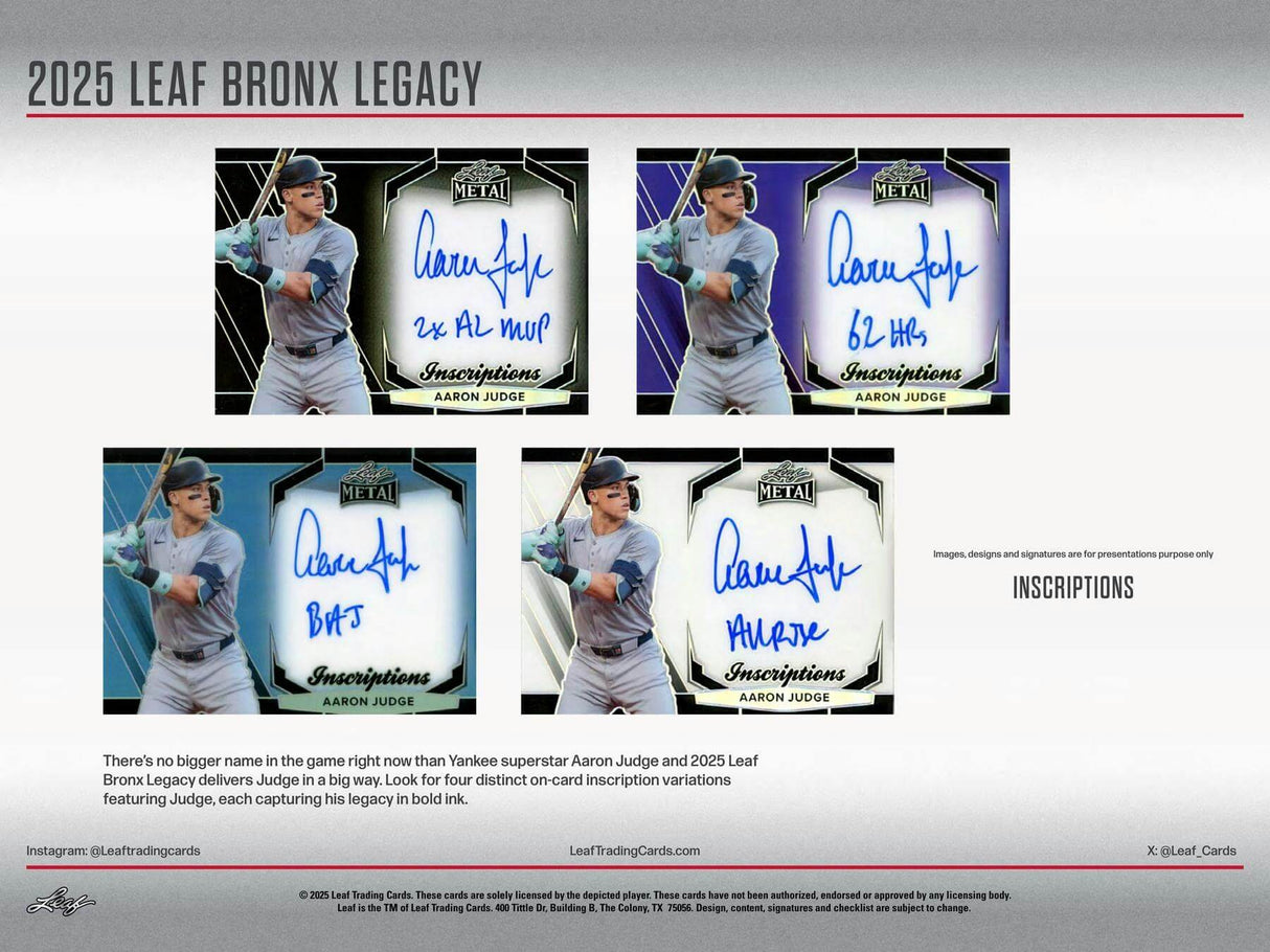 2025 Leaf Bronx Legacy Baseball Hobby Box