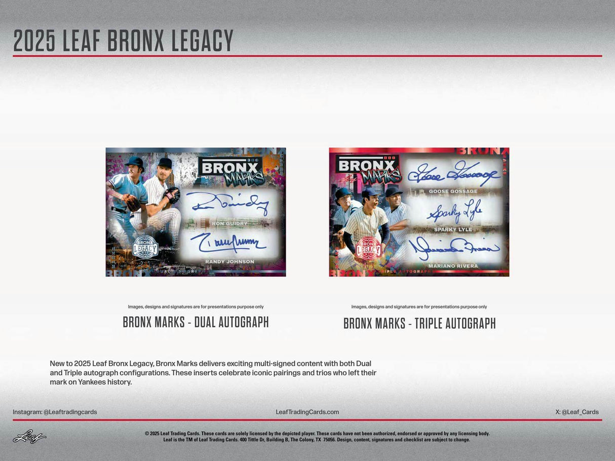 2025 Leaf Bronx Legacy Baseball Hobby Box