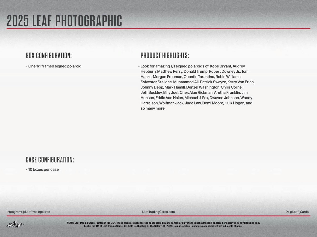 2025 Leaf Photographic Hobby Box