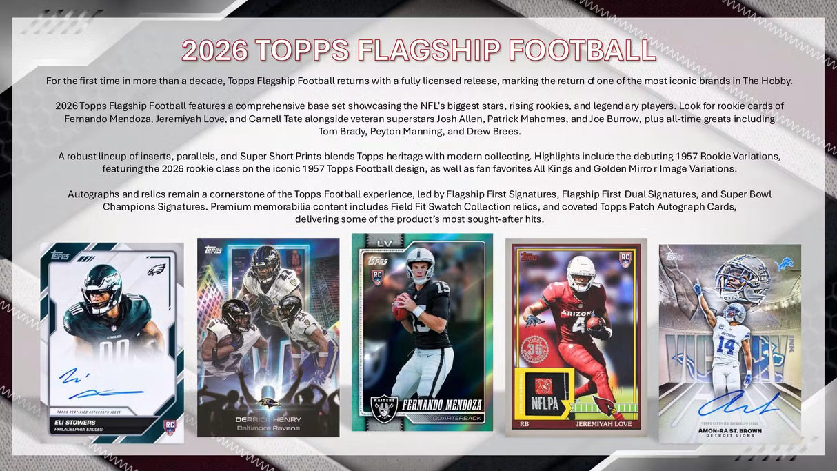 2026 Topps Flagship Football Hobby 12-Box Case