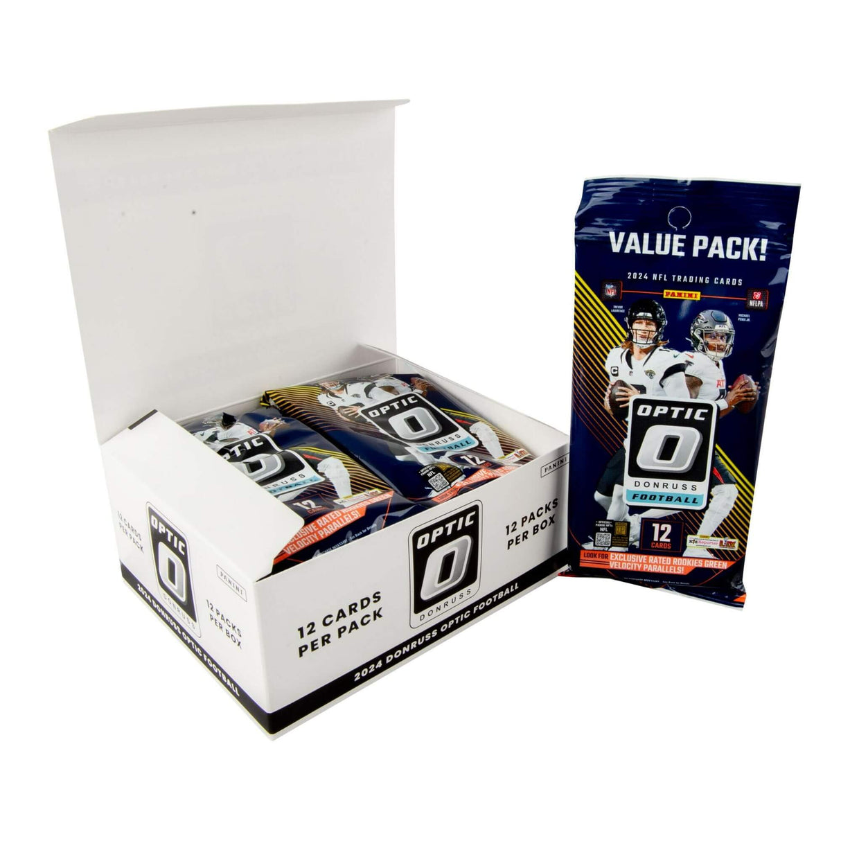 2024 Panini Donruss Optic Football Jumbo Value Fat 12-Pack Box (Green Velocity)
