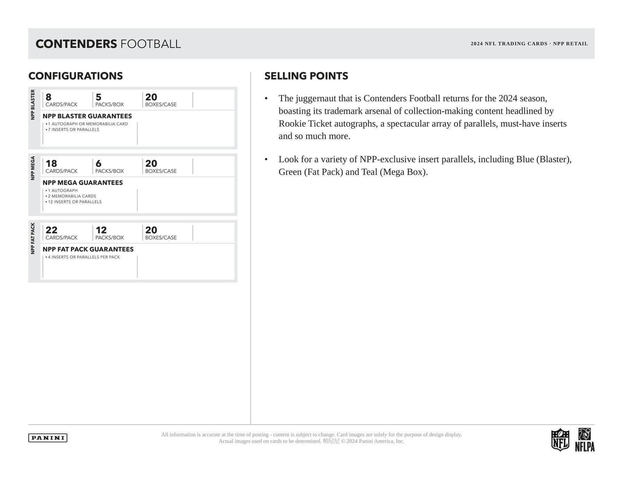 2024 Panini Contenders Football Mega Box