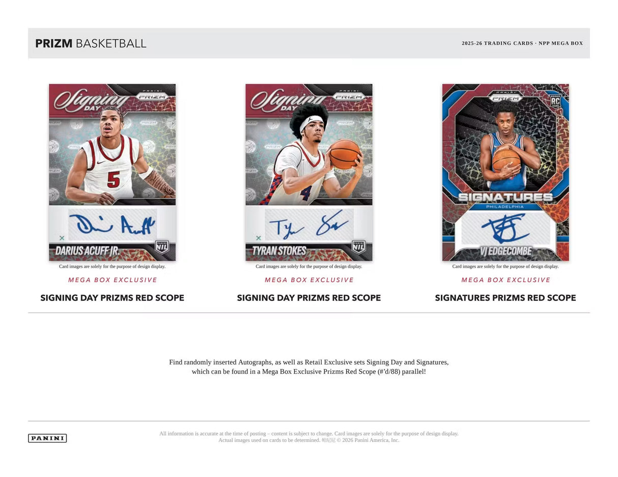 2025/26 Panini Prizm Basketball Mega 20-Box Case (Red Ice Prizms!)