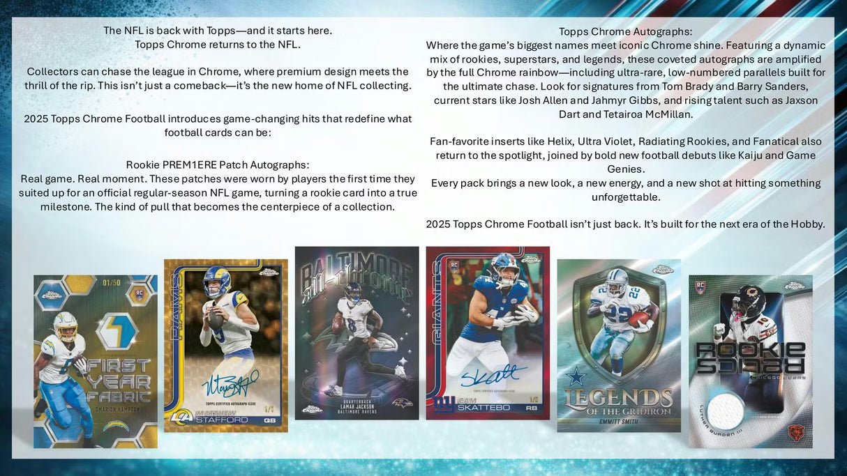 2025 Topps Chrome Football Mega 20-Box Case