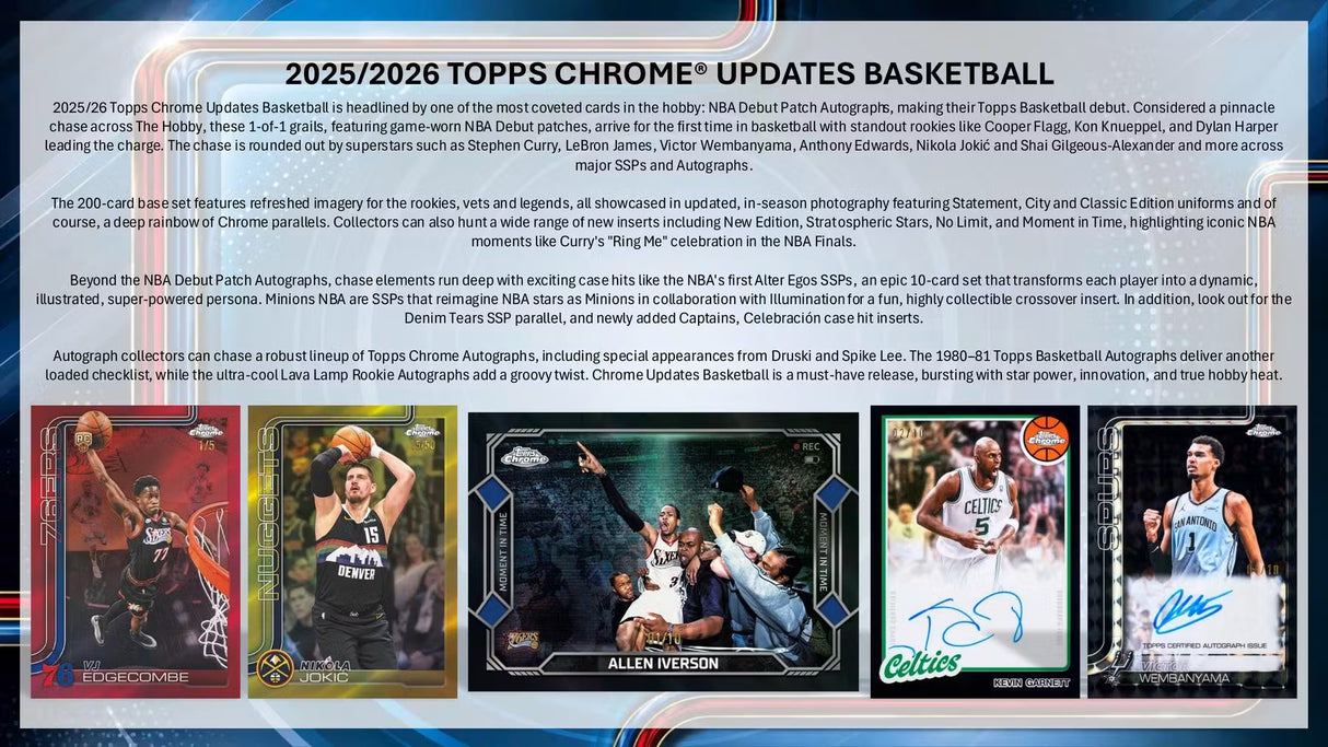 2025/26 Topps Chrome Update Series Basketball Hobby Jumbo Box