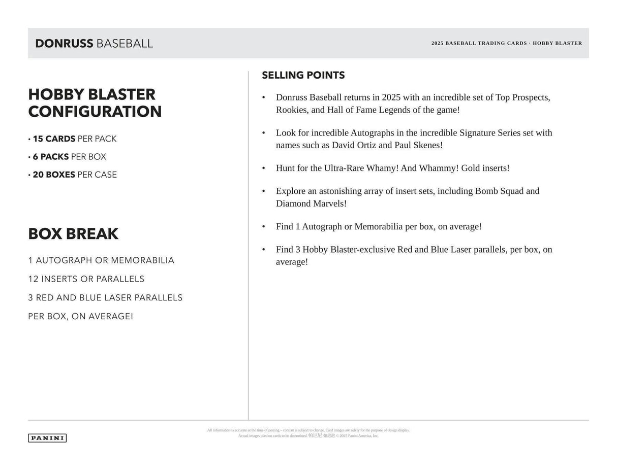 2025 Panini Donruss Baseball 6-Pack Blaster Box