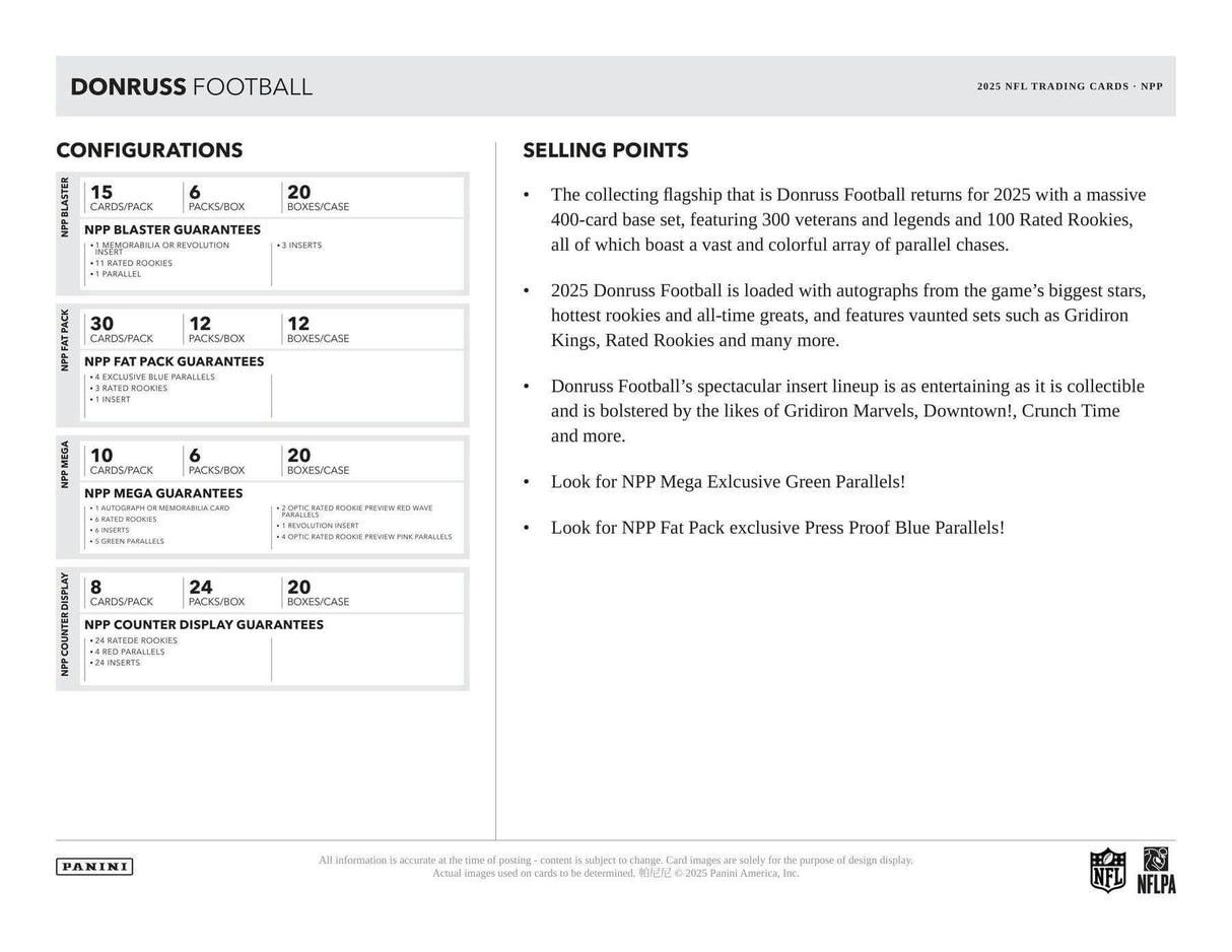2025 Panini Donruss Football Mega Box