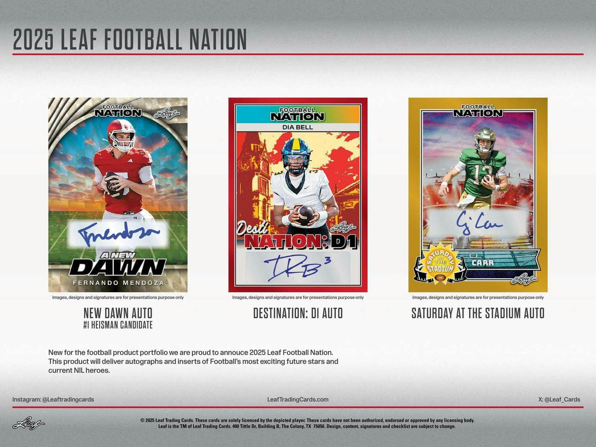 2025 Leaf Football Nation Hobby Box
