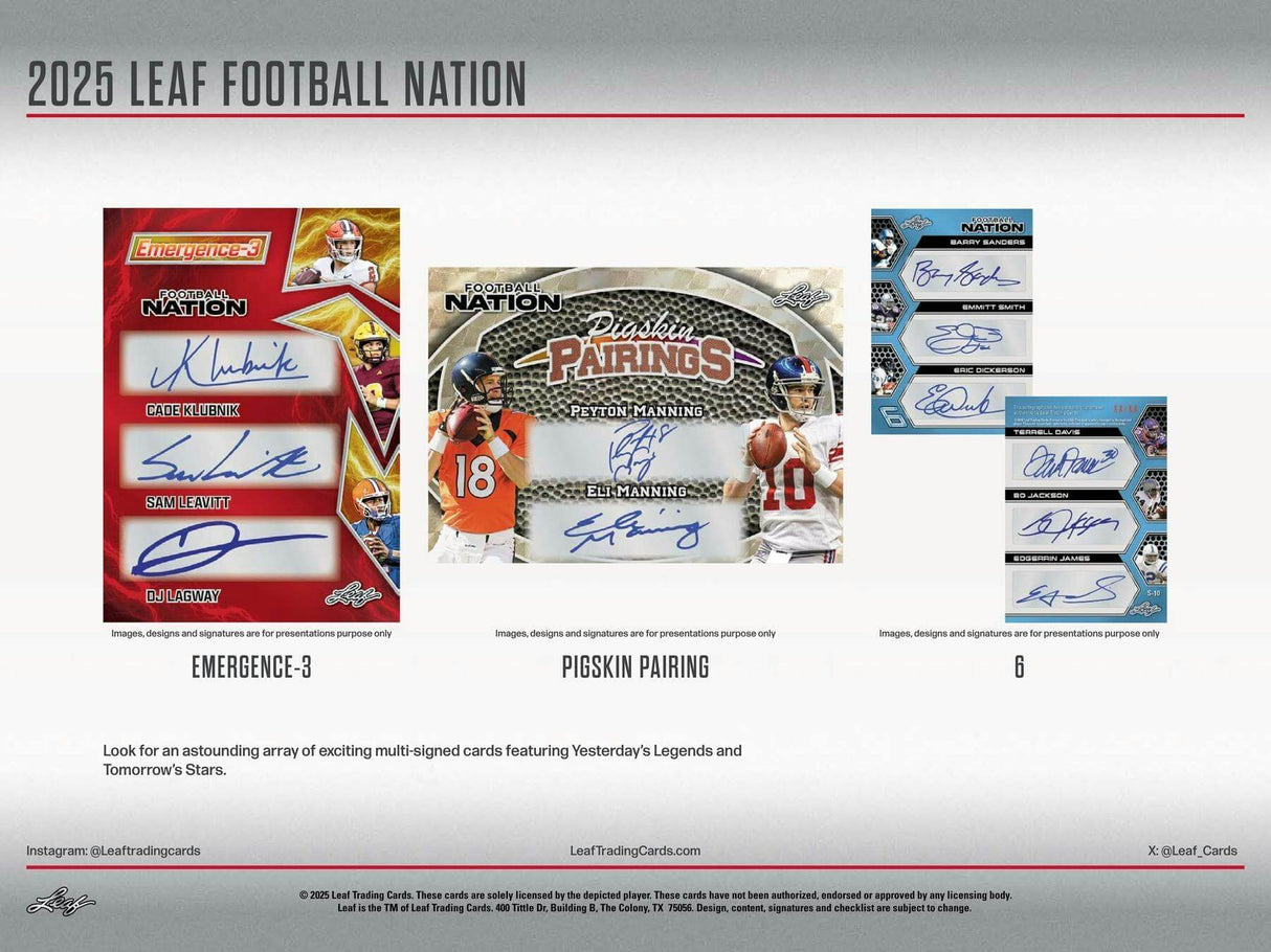 2025 Leaf Football Nation Hobby Box