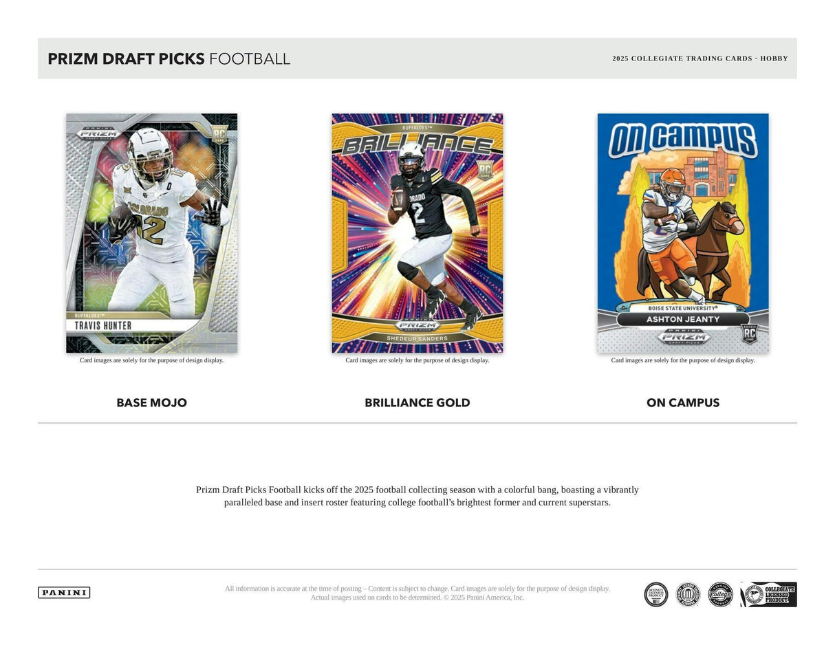 2025 Panini Prizm Draft Picks Collegiate Football Hobby Box