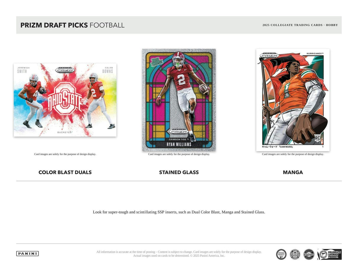 2025 Panini Prizm Draft Picks Collegiate Football Hobby Box