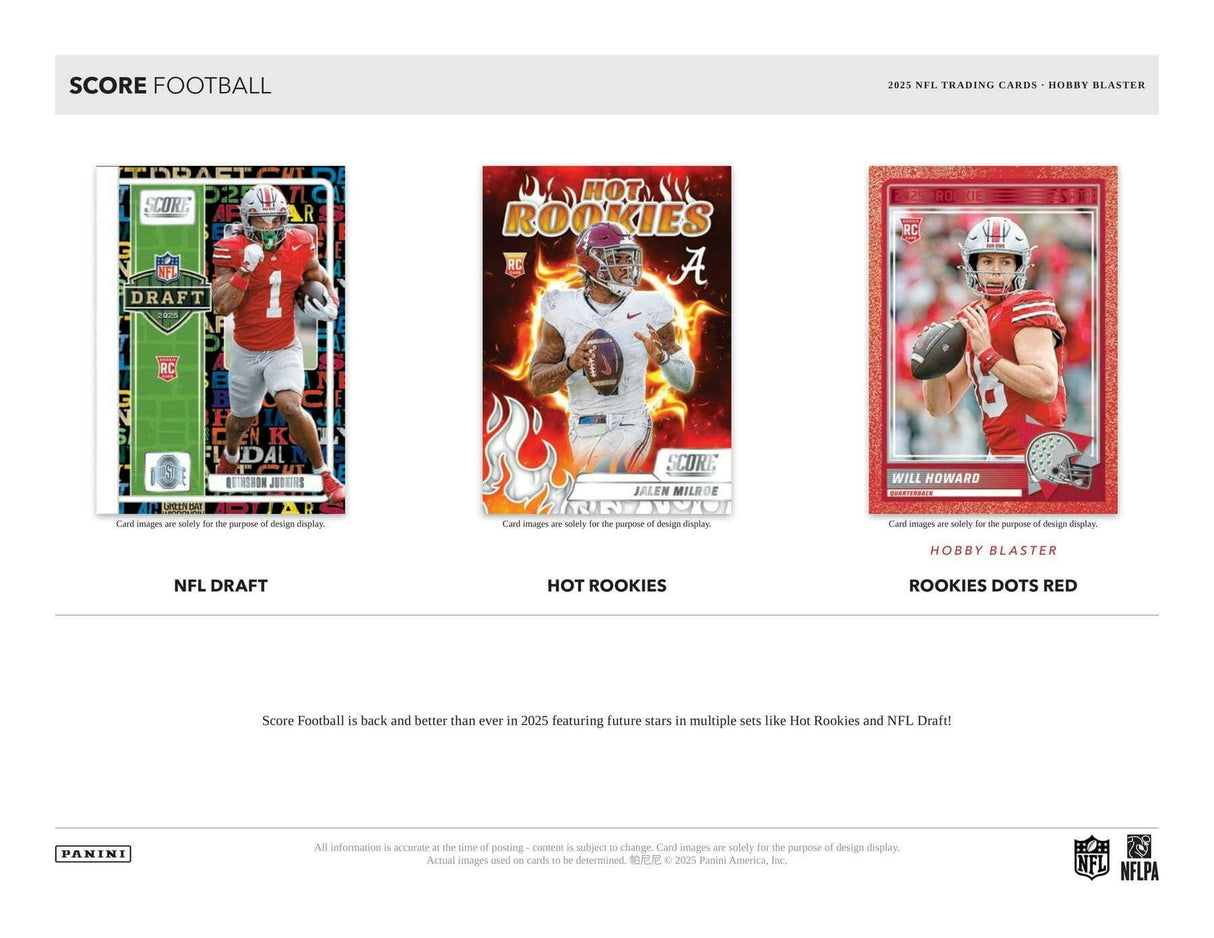 2025 Panini Score Football 6-Pack Hobby Blaster 20-Box Case