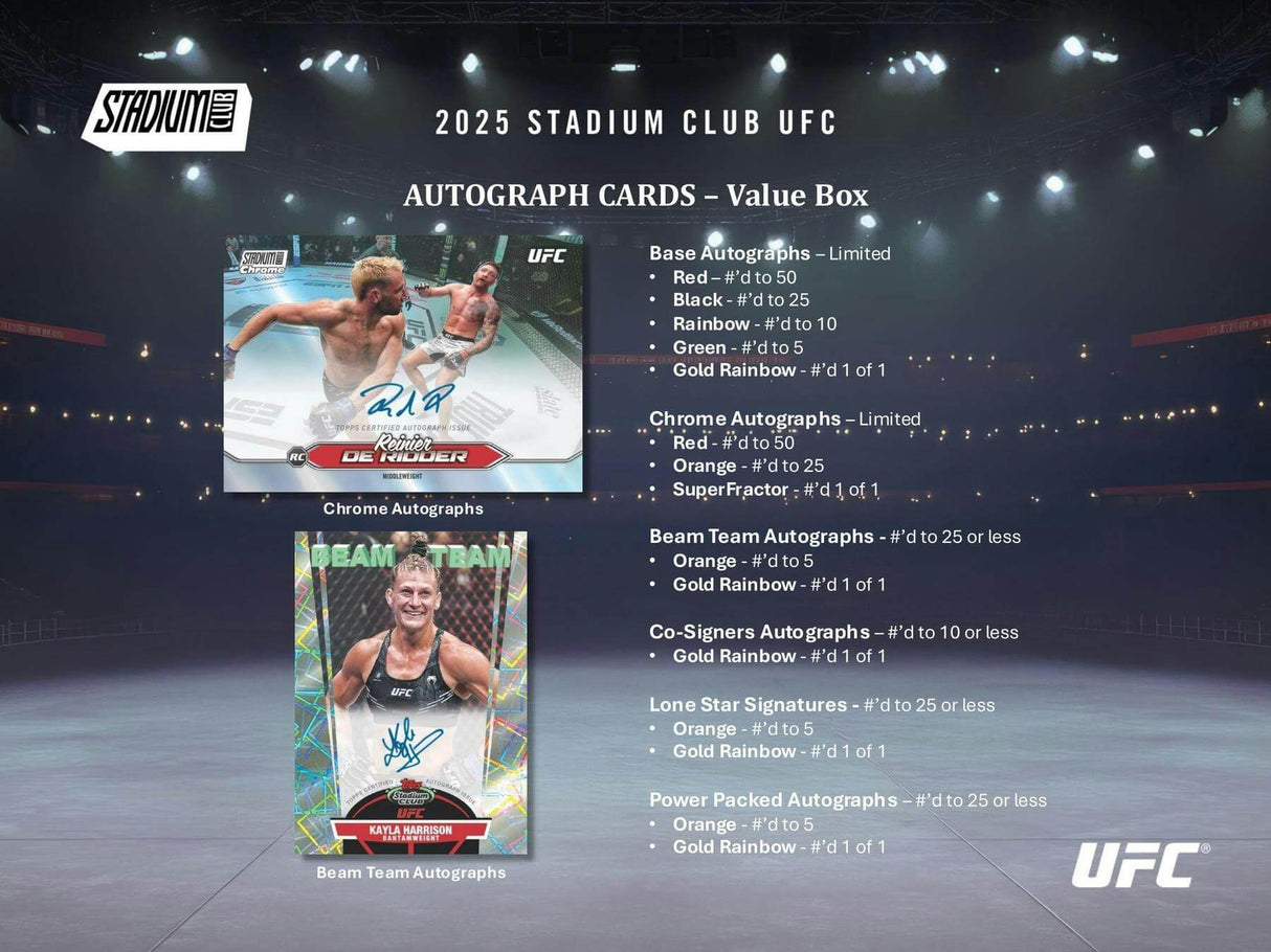 2025 Topps Stadium Club UFC 6-Pack Blaster Box